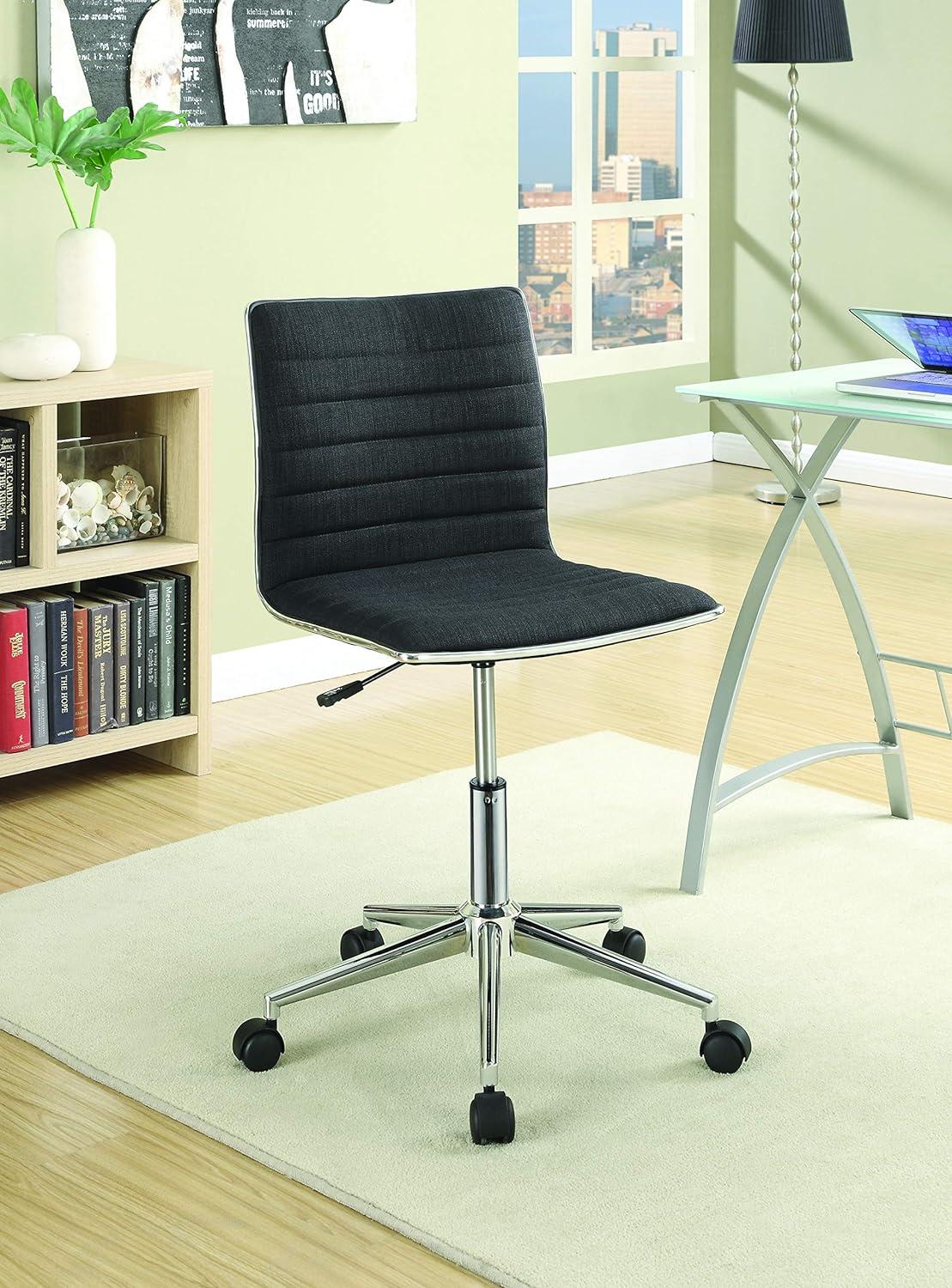 Adjustable Office Chair - Black and Chrome,Instore